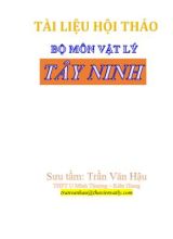 Tài liệu hội nghị Tây Ninh - Ôn tập ôn thi THPT Quốc gia năm 2018 - Nội dung Vật lý 11 - Trần Văn Hậu